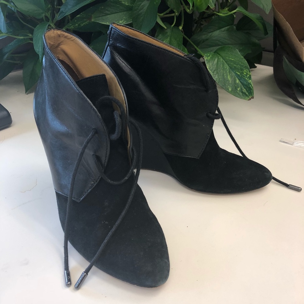 Coach suede and leather black booties